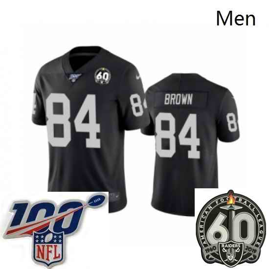 Men Oakland Raiders #84 Antonio Brown Black 60th Anniversary Vapor Untouchable Limited Player 100th Season Football Jersey